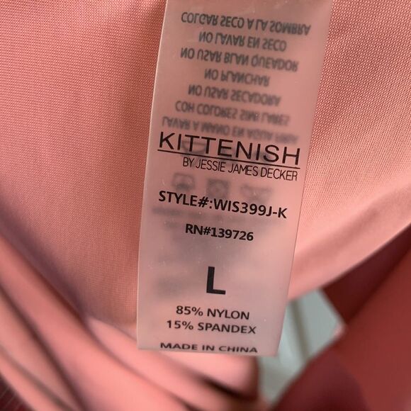 KITTENISH Large bodysuit swimsuit light pink with gold letters - Picture 5 of 7